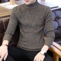 男士加厚毛衣新款秋冬帅气男韩版修身打底衫保暖套头针织衫毛线衣 M 2咖啡色