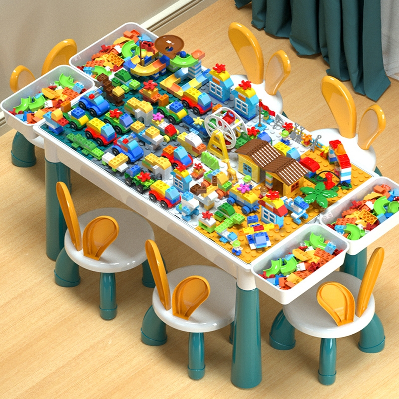 南风北巷儿童多功能早教游戏桌学习桌婴儿拼装积木玩具台宝宝1礼物3岁