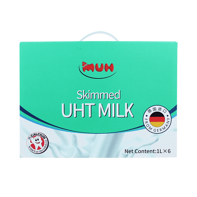 MUH甘蒂牧场脱脂高钙纯牛奶1L*6礼盒装送礼 德国原装进口牧牌牛奶0脂肪减脂人群需求牛奶优质蛋白(德国产)