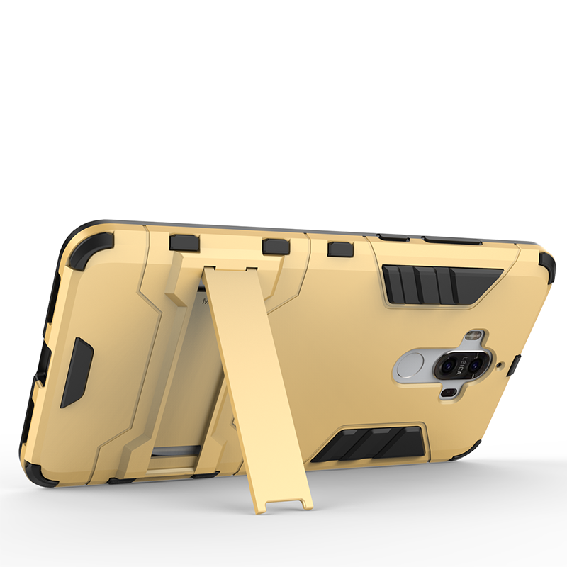 HIGE/华为mate9pro/mate9防摔铠甲手机壳全包钢铁侠PC支架保护壳 适用于mate9pro手机壳 红色