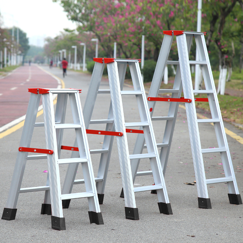 加厚人字梯家用折叠梯子2米3米铝合金梯铝梯工程梯简易便携闪电客梯子