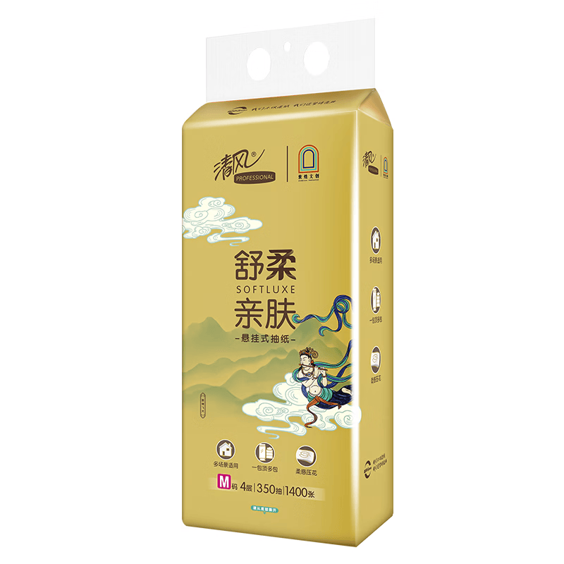 清风 敦煌 4层350抽1提 悬挂式抽纸 BG35AMJIP(单位:提)