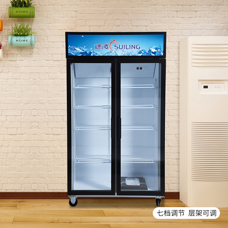 穗凌(SUILING)展示柜商用大冰柜冷风循环立式冷藏玻璃门对开门多门冷饮料柜保鲜冰箱632升LG4-660M2F-E