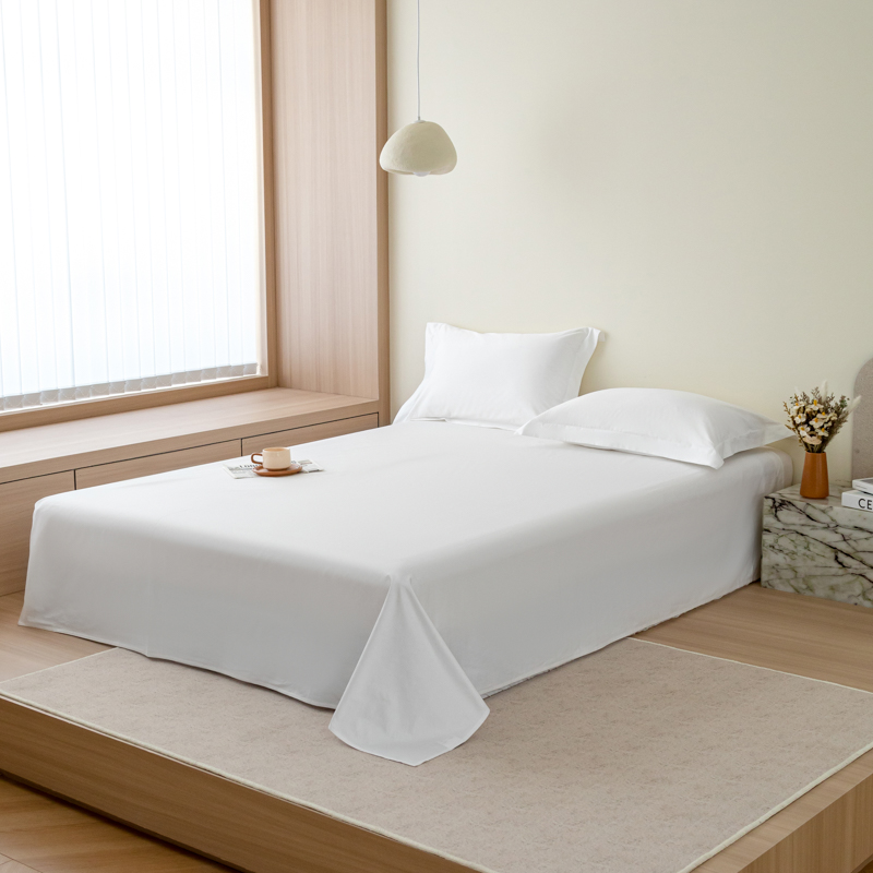 汉司家纺 300*300cm 60*80S喷气全棉贡缎床单 1.00 件/条 (计价单位:条) 纯白 全棉面料 柔软细腻