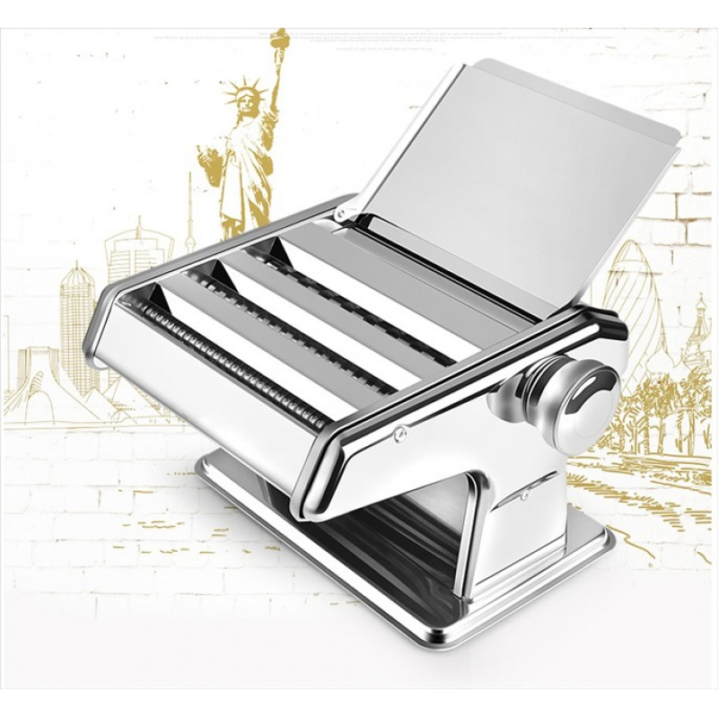 纳丽雅(naliya)不锈钢家用手动压面机手摇全自动面条机小型挂面机圆