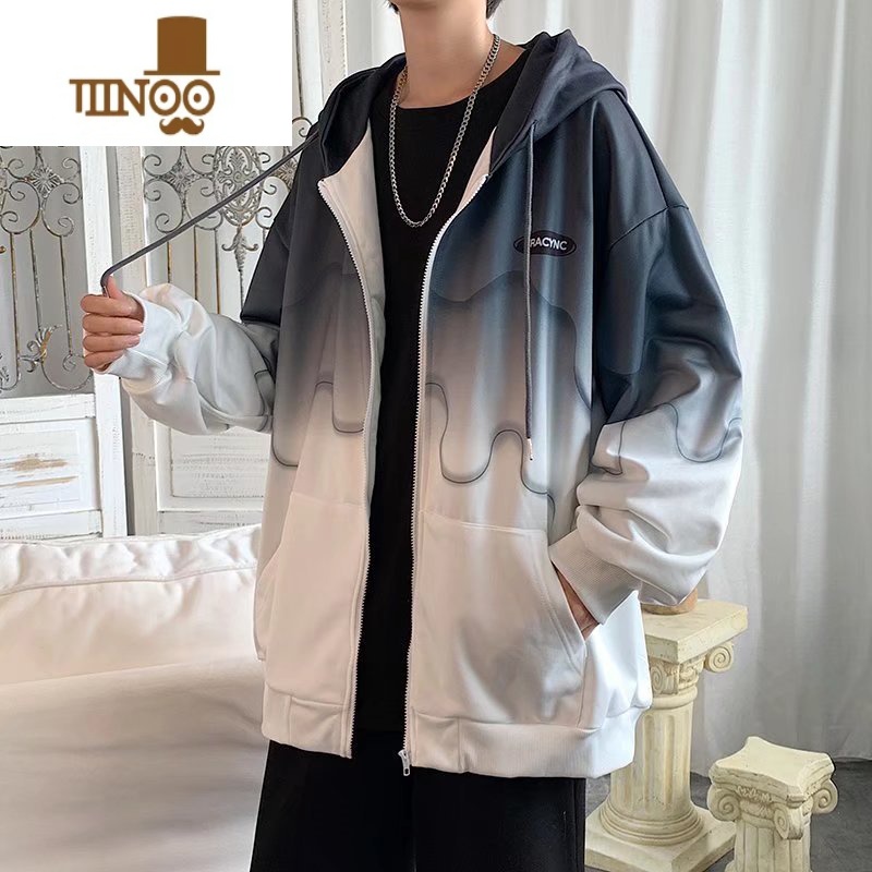 YANXU卫衣男连帽ins潮牌夹克宽松上衣服高街帅气春学生开衫外套高清大图
