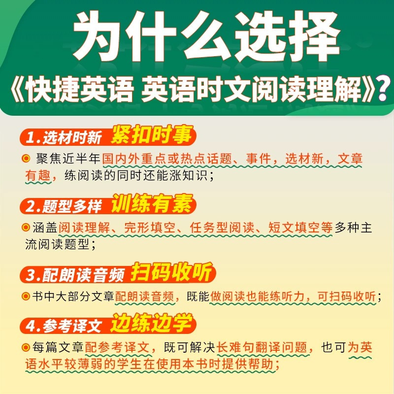 正版保真,假一赔十 初中通用 [正版]2025新版快捷英语时文阅读理解活页七八九年级27期小升初上册下册初中英语传统文化