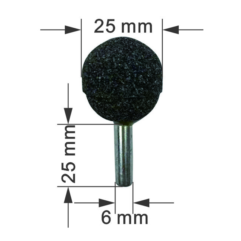有成鑫 砂轮磨头 球形6*25mm 个高清大图