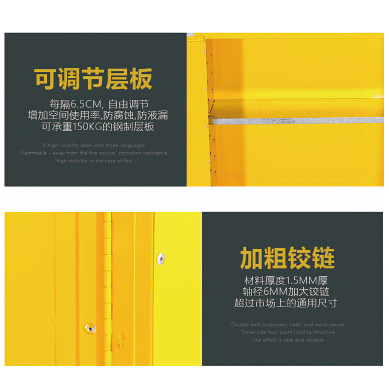 西泰办公柜防爆柜60加仑安全柜化学品柜易燃易爆危险品储存柜860*860*1650mm XT009