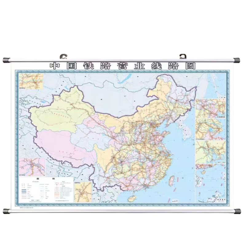 鋆珑 地图挂图 全国铁路营业线路图 1.5*1.0米 张