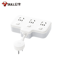 公牛(BULL)GN-97333一转六位品字形分控开关柔性无线电源转换器插座/插头/插排/接线板白色