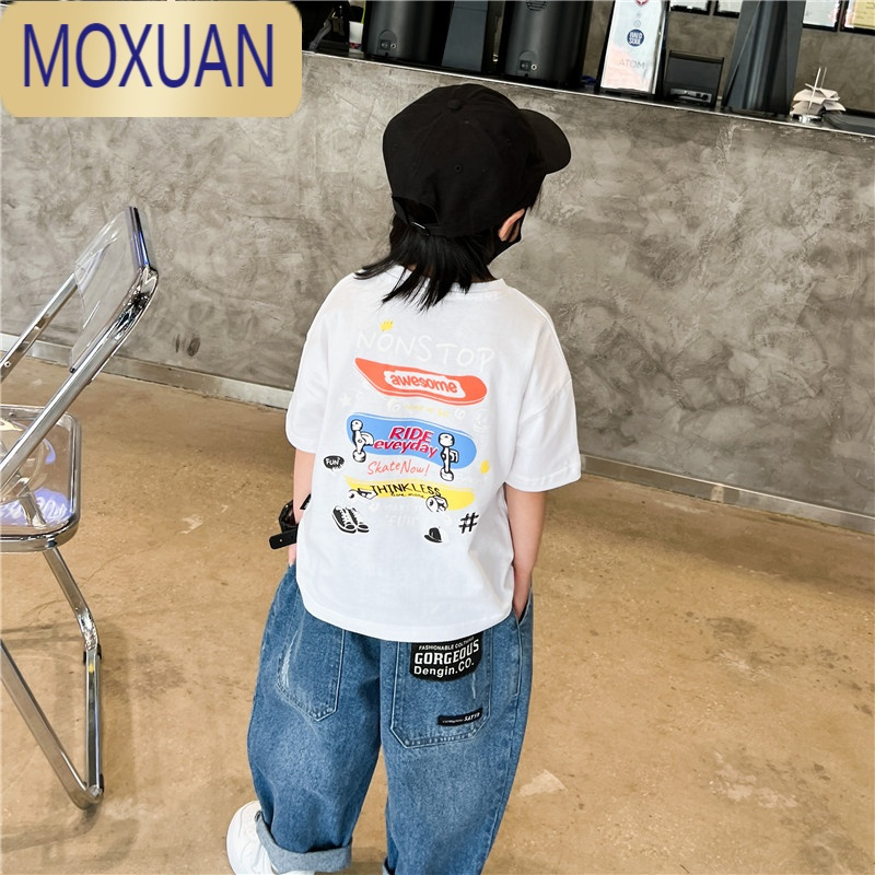 MOXUAN儿童短袖夏季童装男童国潮体恤帅气男孩韩版上衣宝宝宽松T恤