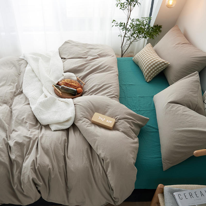 美帮汇床套四件套风 北欧风被罩200×230学生三件套床品 全棉亲肤4高清大图