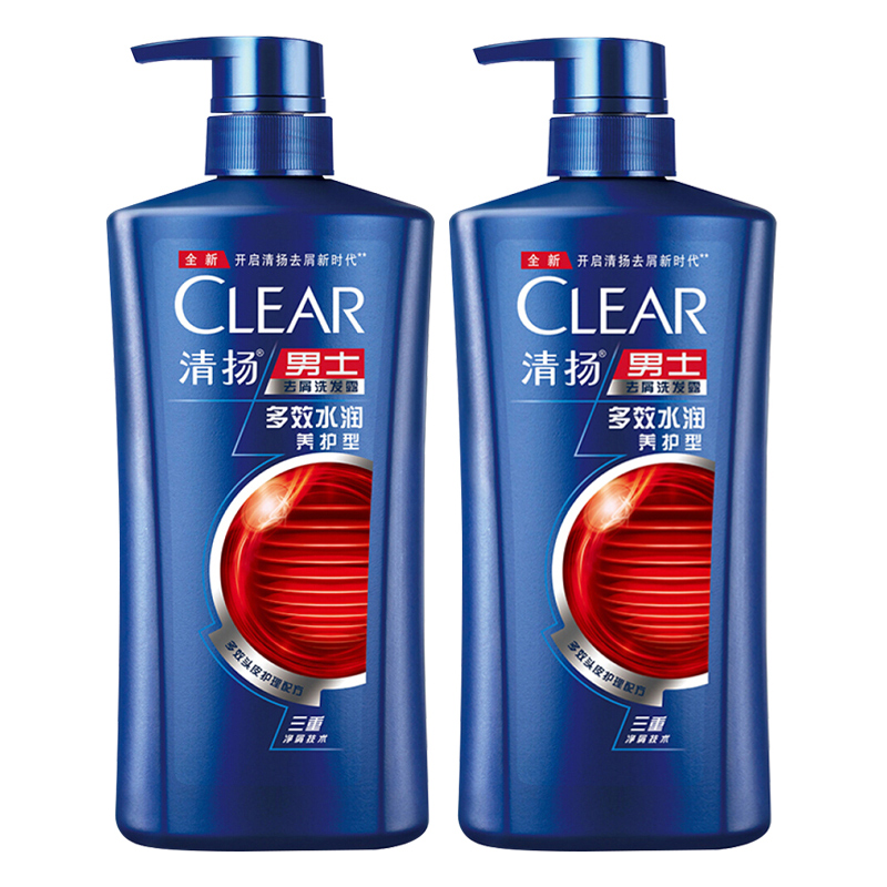 清扬(CLEAR)洗发水 男士去屑洗发露多效水润养护型500g*2瓶