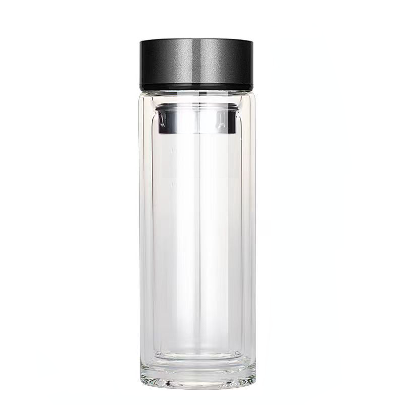 百斯克 BSK-BB832540 典雅茶水分离双层玻璃杯 300ml(单位:个)