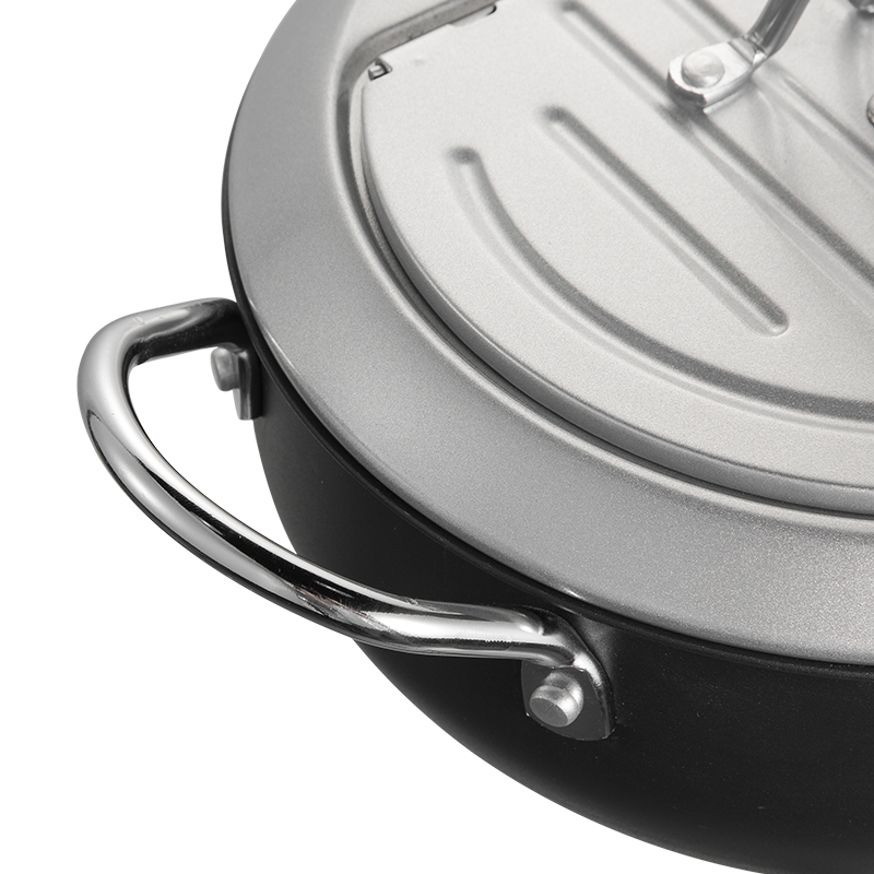 炊大皇(COOKER KING)自沥盖油炸锅24CM 汤锅铁锅家用炸薯条炸油条TG24ZL