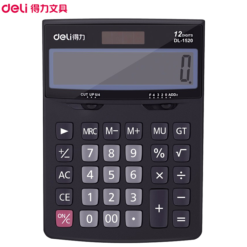 得力(deli)1520A桌面型计算器 双电源自动关机计算机 12位大屏幕 财务办公用品 计算器