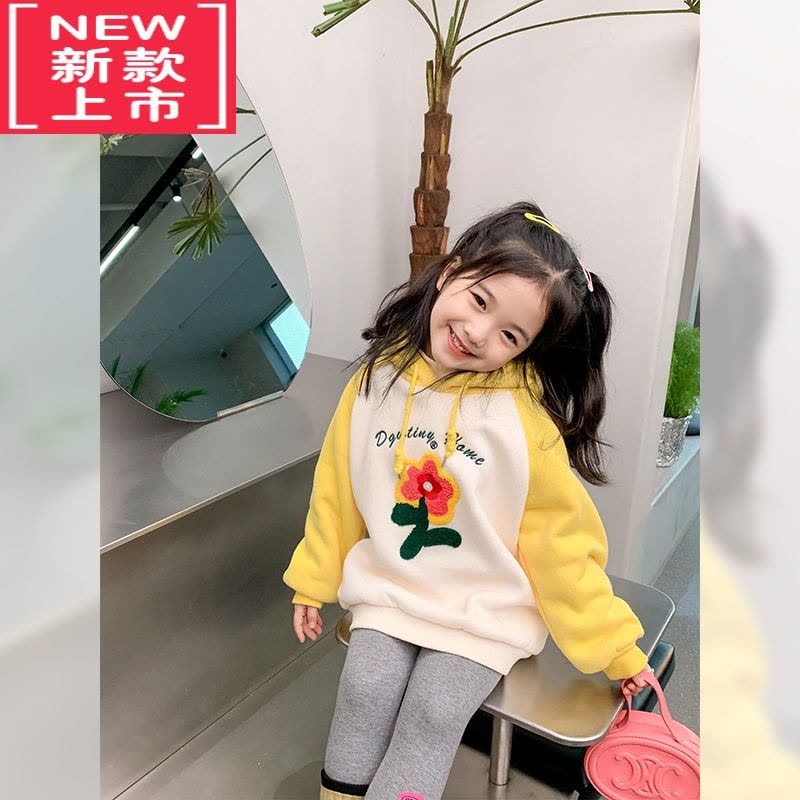 可莉允女童加绒打底裤2022新款儿童冬装洋气紧身裤加厚裤子保暖宝宝外穿保暖裤图片