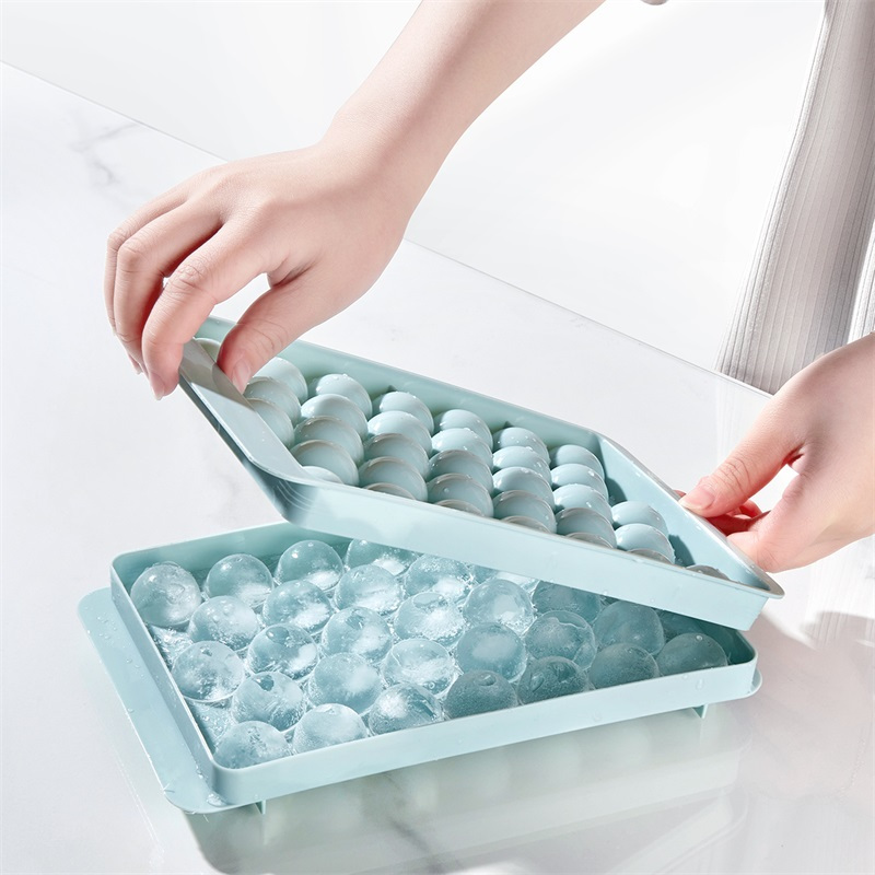 冰块模具冰格食品级家用制作圆形球制冰神器盒冰箱小块网红小格款