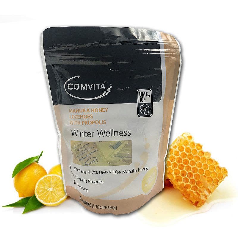 [UMF10+]康维他(Comvita)麦卢卡蜂蜜 UMF10+ 柠檬味蜂胶润喉糖 40粒/袋 进口食品 新西兰进口图片