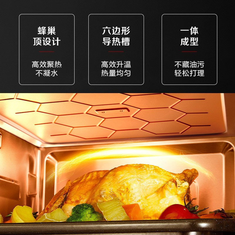 松下(Panasonic)蜂神系列NN-DS2500XPE 27升变频微波炉 微蒸烤一体机蜂巢顶聚热彩屏触控 智能APP