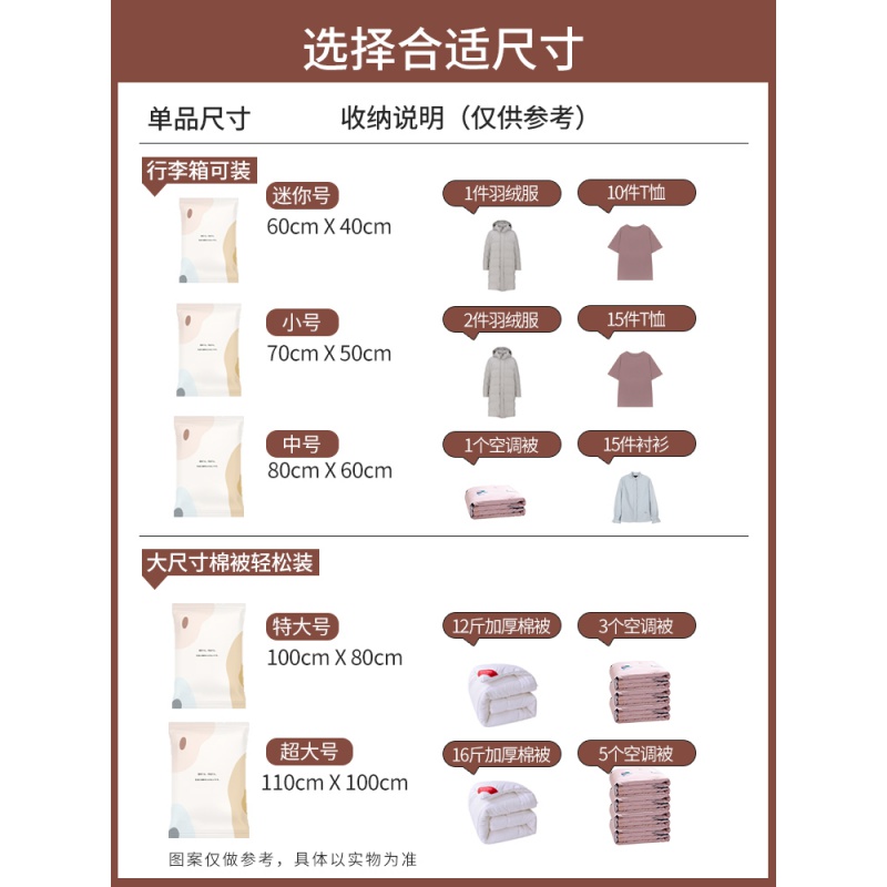 抽真空压缩袋装棉被被子衣物整理袋家用装衣服被褥羽绒服收纳袋子收纳袋 三维工匠高清大图