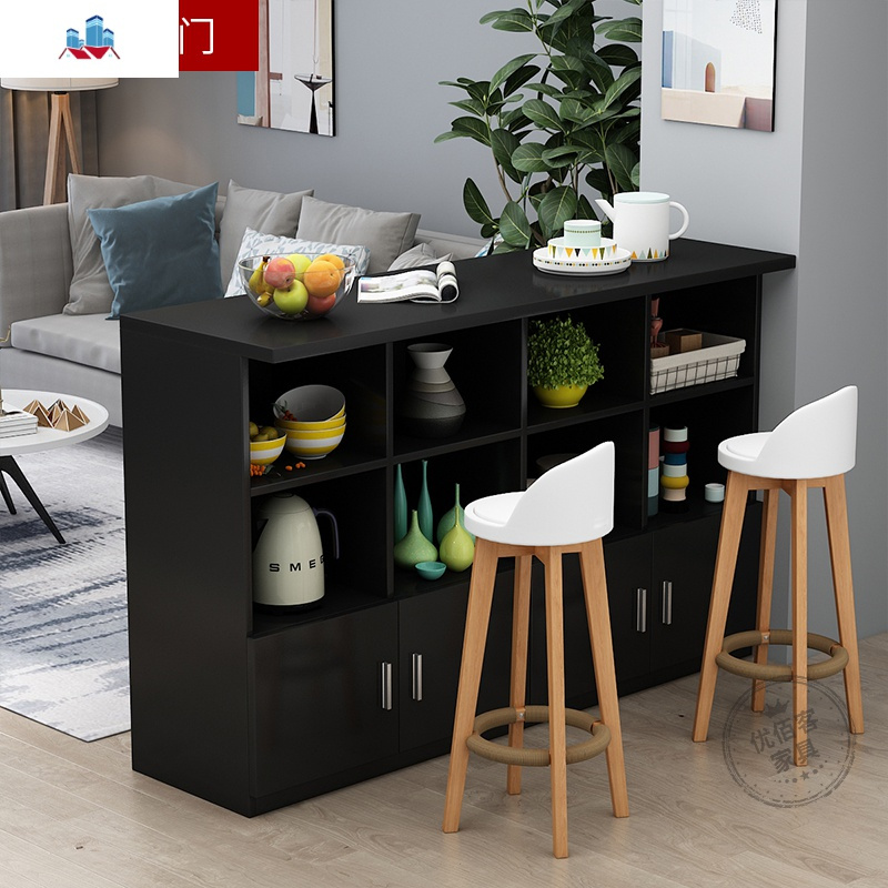 开放式厨房餐厅吧台桌椅家用客厅隔断酒吧酒柜收银台简约现代北欧泰