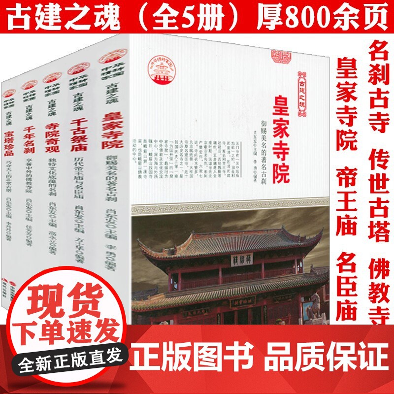 【5册】中国古代寺庙寺院名刹古建之魂系列:寺院奇观+皇家寺院+千年名刹+千古祭庙+宝塔珍品 书籍