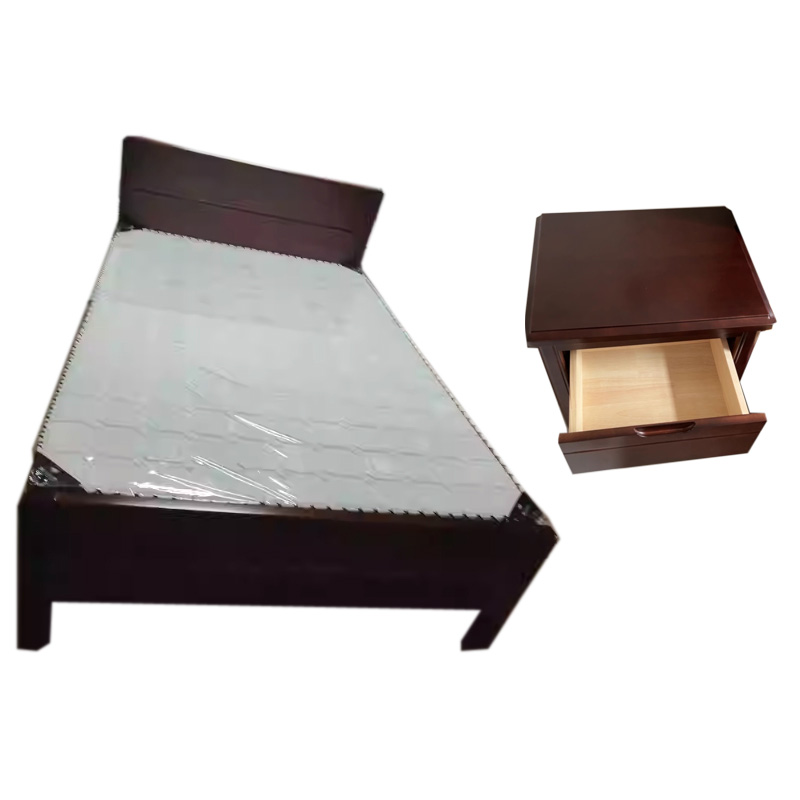 东业家具 酒店公寓宿舍套房家具DY-06T(2张1米单人床+1个床头柜)1000*2000/470*400*500高清大图