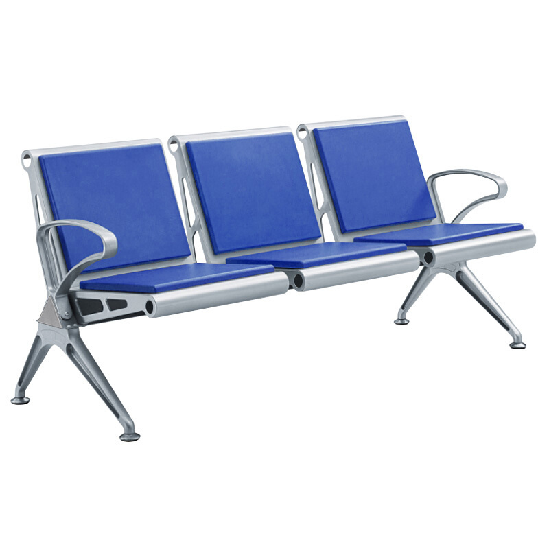 迅众 三人位连排椅加垫 办公家具机场椅长排椅连排椅银行医院等候椅休闲公共座椅