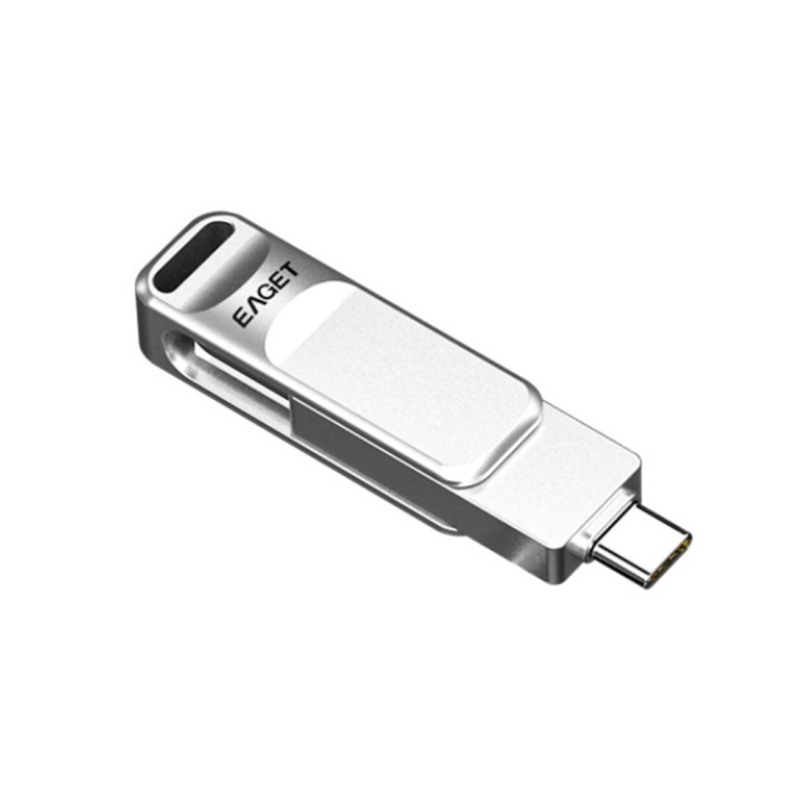 忆捷(EAGET)CF20 256GB 手机U盘Type-C USB3.0双接口手机电脑多用车载旋转金属优盘