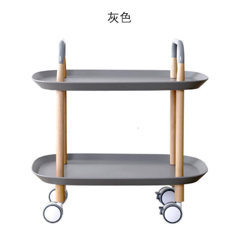 森美人北欧简约小推车客厅收纳移动小茶几沙发边角几家用多功能餐车 灰色