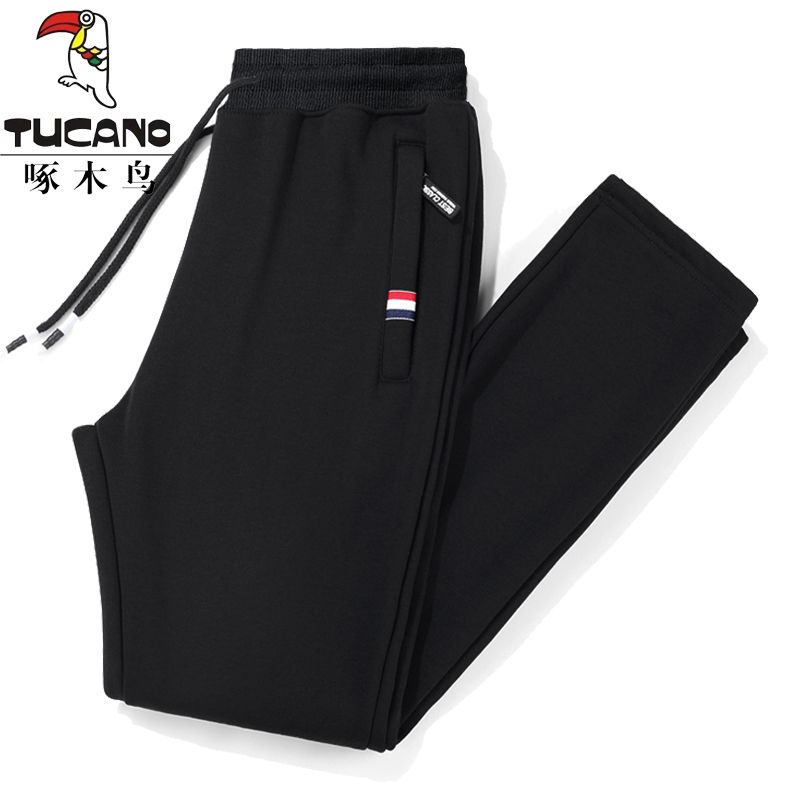 啄木鸟纯棉运动裤男士宽松冬季加绒休闲裤春秋款卫裤夏季跑步裤动高清大图