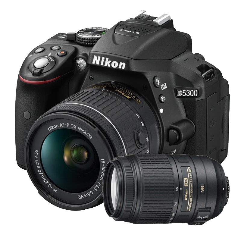尼康(Nikon) D5300(18-55+55-300mm)数码单反相机 双镜头套装 约2416万像素