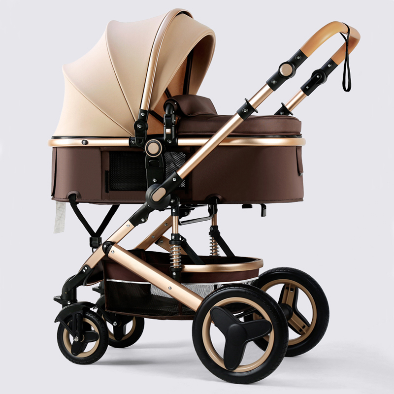 多功能安全座椅提篮婴儿车高景观可坐可躺避震双向折叠新生儿童车推车