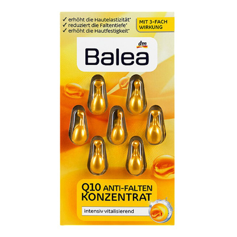 德国原装Balea芭乐雅Q10胶囊精华液面部护理紧肤面部精华 黄色胶囊精华 4板*7粒
