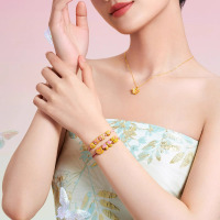 周大福SOINLOVE「宝藏女孩」粉色蝴蝶爱心蝶舞黄金转运珠多款VR1575-VR1577-VR1578-VR1579