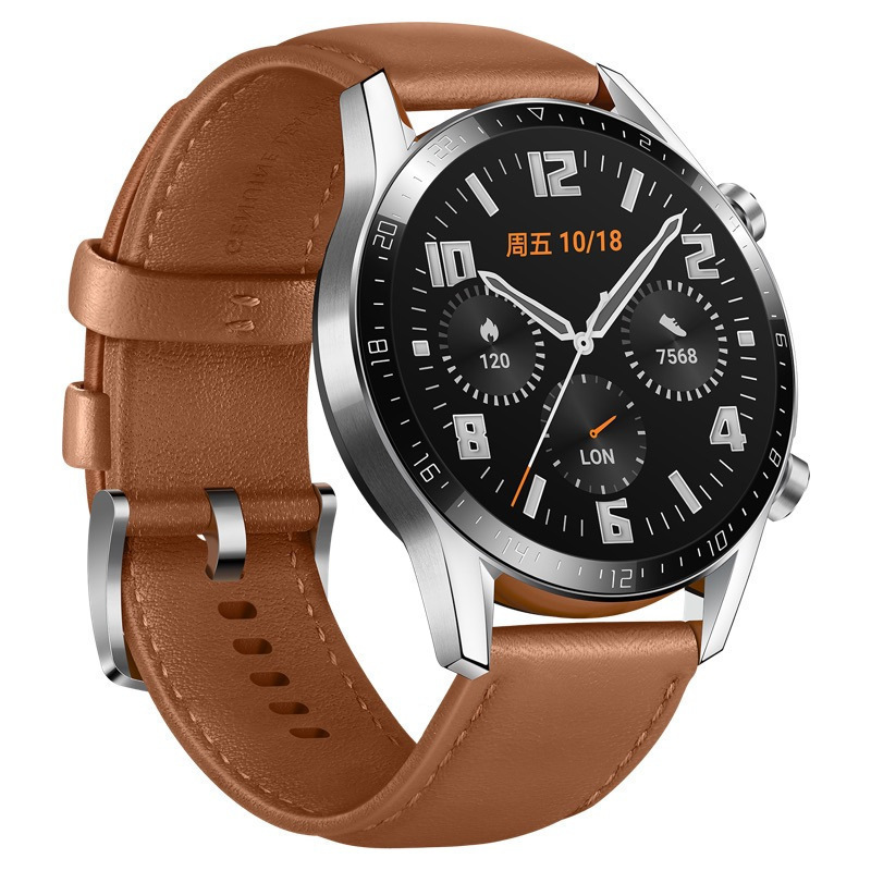 华为/HUAWEI WATCH GT 2 智能手表 麒麟芯片 强劲续航 蓝牙通话 时尚款 砂砾棕(46mm)