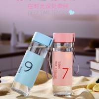小清新防烫皮革套单层玻璃水杯