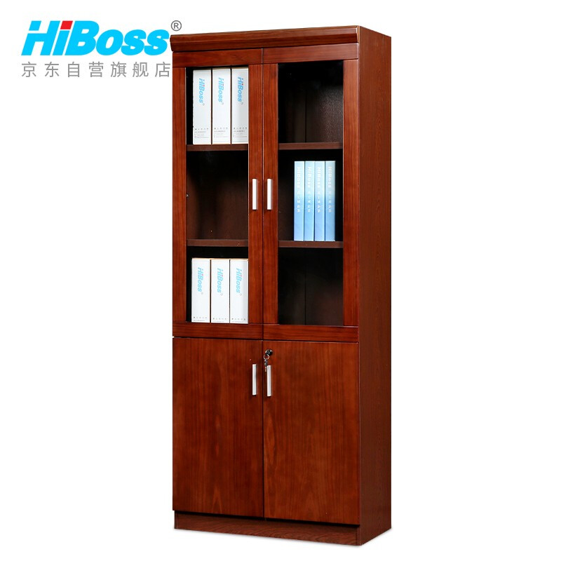 HiBoss 油漆文件柜办公柜木柜二门JHYQ14 80*40*200cm 胡桃色 组