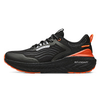 爆沫丨361°男鞋运动鞋2021年冬季新款休闲雨屏减震跑步鞋男 曜石黑/朱红橙 43