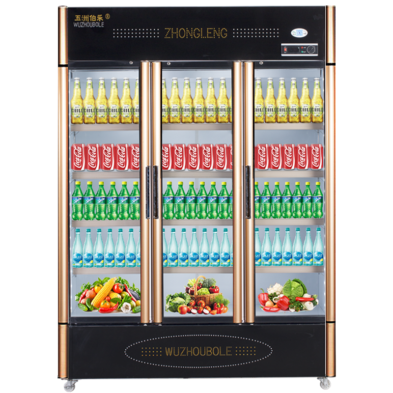 五洲伯乐wuzhoubolelc1088a1070升商用展示柜立式冷藏柜保鲜柜三门