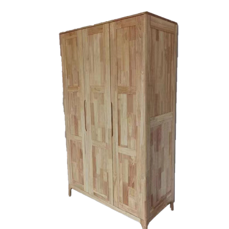 大嘉 北欧实木衣柜原木色三开门 长127*宽60*高210cm高清大图