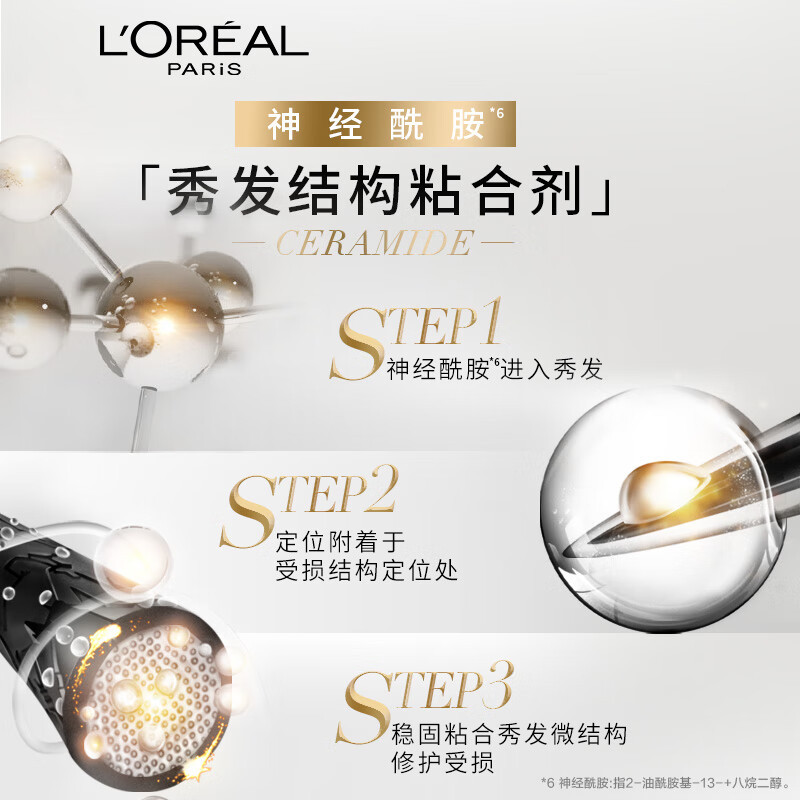 欧莱雅(LOREAL)奇焕精油 洗发露 奇焕垂顺 440ML 大金瓶洗发水 无硅油