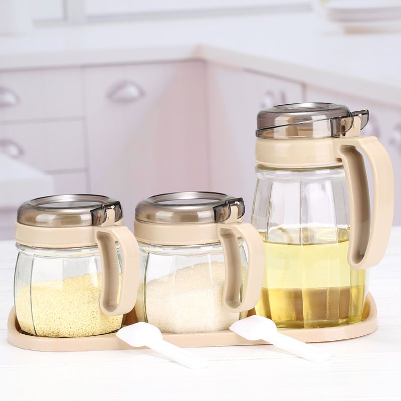 厨房玻璃调料盒套装家用调味盒盐罐调味罐油壶佐料盒收纳盒调料瓶