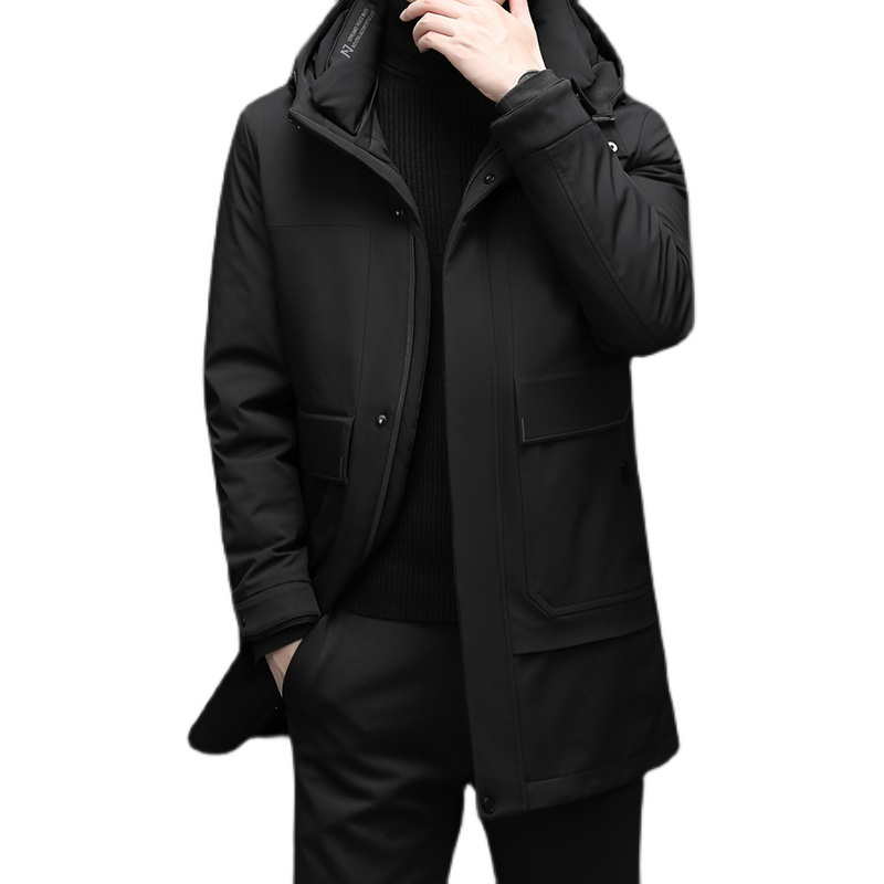 恒源祥领子可拆内胆中长款羽绒服男加厚2021冬季新款保暖休闲大码羽绒