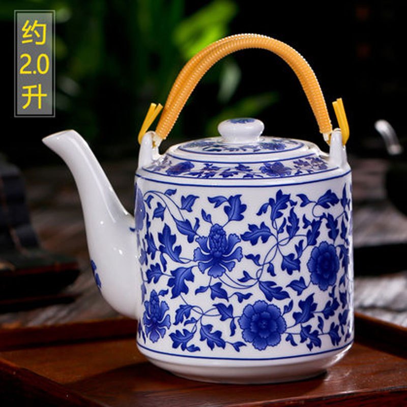 景德镇瓷器茶壶陶瓷大容量凉水壶大号青花瓷冷水壶提梁泡茶壶家用大容量多色多款多功能时尚创意生活日用家居器皿水壶