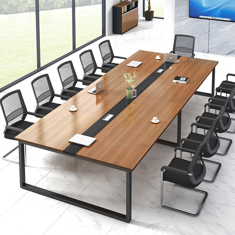 鑫欧驰钢架会议桌办公桌现代简约洽谈桌员工培训桌长条桌