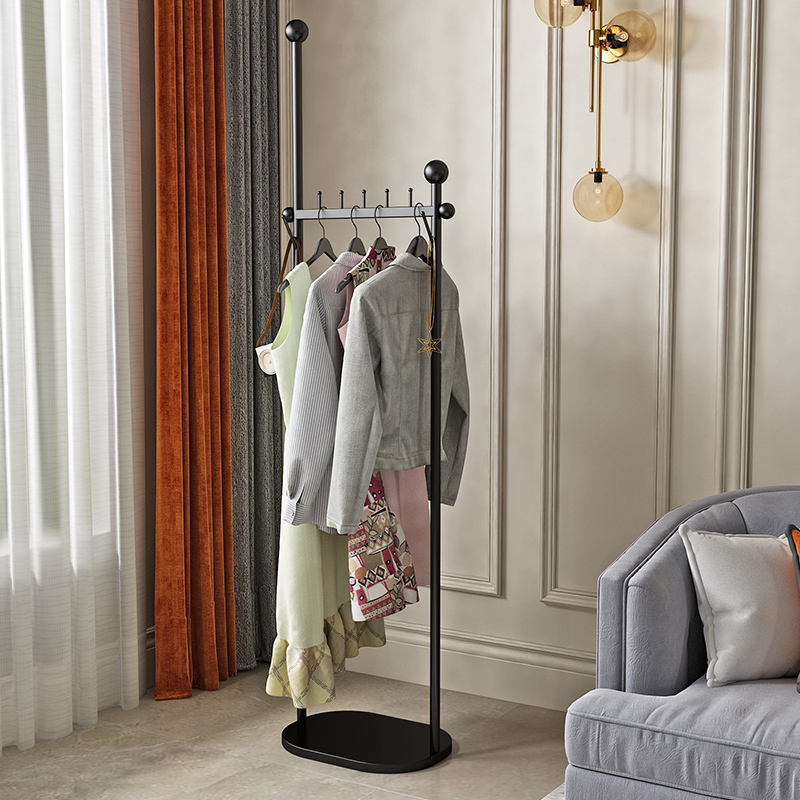 戴劲 衣架落地卧室内衣帽架家用简易衣服架简约现代挂衣架创意 H黑色高清大图