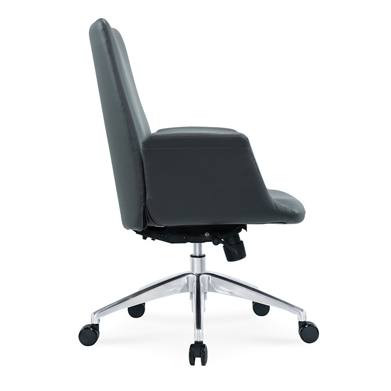 臻远 ZY-7477办公椅简约现代中背皮椅主管椅转椅 西皮高清大图